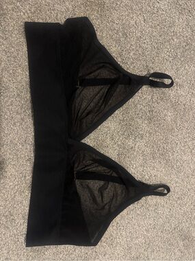 Soma Black Sheer Mesh Triangle Bralette - NWOT